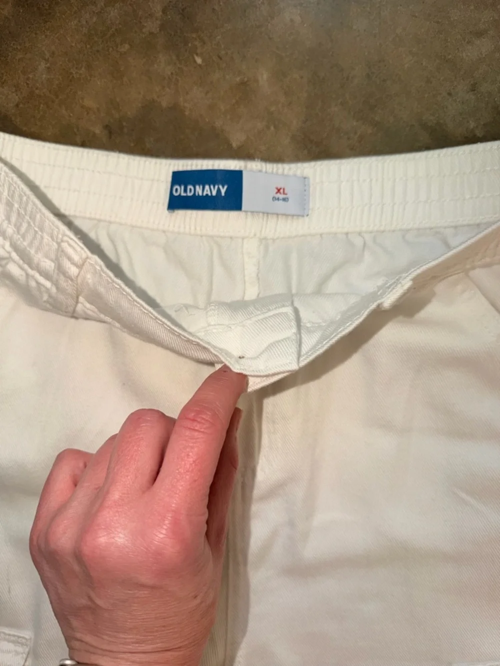 Old Navy Girls White Cargo Pants Size 14 Wide Leg Utility Y2K Trend